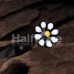 Black Daisy Flower Barbell Tongue Ring