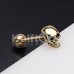 Golden Skull Head Steel Barbell Tongue Ring