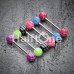Classic Checker Acrylic Top Barbell Tongue Ring