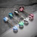 Marble Lace Acrylic Top Barbell Tongue Ring