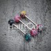 Marble Swirl Acrylic Top Barbell Tongue Ring