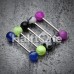 Marble Stripe Acrylic Top Barbell Tongue Ring