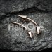Rose Gold Plated Spike Curved Barbell Ring