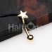 Golden Star Curved Barbell Eyebrow Ring