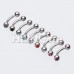 Double Gem Ball Curved Barbell Eyebrow Ring