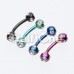Colorline PVD Aurora Gem Ball Curved Barbell Eyebrow Ring