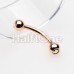 Rose Gold Gem Ball Curved Barbell Eyebrow Ring