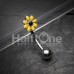 One Daisy at a time Enamel Curved Barbell Eyebrow Ring