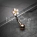 Rose Gold Grand Plumeria Curved Barbell Eyebrow Ring