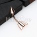 Rose Gold Arrow Katniss Curved Barbell Eyebrow Ring