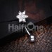 Spring Flower Sparkle Multi Gem Curved Eyebrow Ring