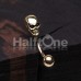 Golden Skull Head Curved Barbell Eyebrow Ring