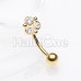 Golden Crop Circles Curved Barbell Eyebrow Ring