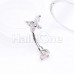 CZ Butterly Gem Prong Curved Barbell Eyebrow Ring