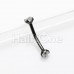 Cubic Black CZ Gem Internally Threaded Prong Curved Barbell Eyebrow Ring