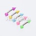 Neon Acrylic Spike Ends Curved Barbell Eyebrow Ring