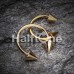 Gold Plated Basic Spike Top Horseshoe Circular Barbell