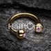 Gold Plated Gem Ball Horseshoe Circular Barbell