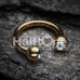 Gold Plated Gem Ball Horseshoe Circular Barbell