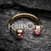 Gold Plated Gem Ball Horseshoe Circular Barbell