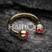 Gold Plated Gem Ball Horseshoe Circular Barbell