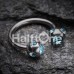 Aurora Gem Ball Steel Horseshoe Circular Barbell