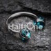 Aurora Gem Ball Steel Horseshoe Circular Barbell