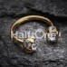 Gold Plated Aurora Gem Ball Horseshoe Circular Barbell