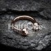 Rose Gold Plated Gem Ball Horseshoe Circular Barbell