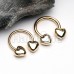 Golden Classic Heart Horseshoe Circular Barbell