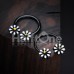 Black Daisy Flower Horseshoe Circular Barbell