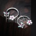 Spring Butterfly Flower Horseshoe Circular Barbell