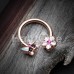 Rose Gold Spring Butterfly Flower Horseshoe Circular Barbell