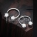 Prong Set Opal Glitter Horseshoe Circular Barbell