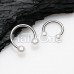 Luster Pearl Ball Steel Horseshoe Circular Barbell