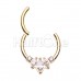 Golden Gem Marquis Steel Seamless Hinged Clicker Ring Golden Gem Marquis Steel Seamless Hinged Clicker Ring