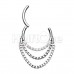 Chained Front Facing Multi Gem Steel Seamless Hinged Clicker Ring Chained Front Facing Multi Gem Steel Seamless Hinged Clicker Ring