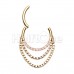 Golden Chained Front Facing Multi Opal Steel Seamless Hinged Clicker Ring Golden Chained Front Facing Multi Opal Steel Seamless Hinged Clicker Ring