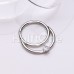 Double Row Single Gem Steel Seamless Hinged Clicker Ring Double Row Single Gem Steel Seamless Hinged Clicker Ring