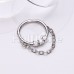 Three Gem Chain Dangle Steel Seamless Hinged Clicker Ring