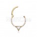 Golden Opal Trilliant Cut Gemmed Steel Seamless Hinged Clicker Ring Golden Opal Trilliant Cut Gemmed Steel Seamless Hinged Clicker Ring