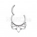 Lotus Outline Steel Seamless Hinged Clicker Ring