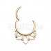 Golden Lotus Outline Steel Seamless Hinged Clicker Ring