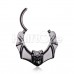Black Bat Wings Steel Seamless Hinged Clicker Ring Black Bat Wings Steel Seamless Hinged Clicker Ring