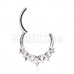 Nautical Star Cluster Steel Seamless Hinged Clicker Ring