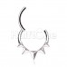 Faceted Triangle Pyramid Stud Steel Seamless Hinged Clicker Ring