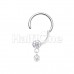 Dainty Dangle Gem Steel Seamless Hinged Clicker Ring