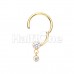 Golden Dainty Dangle Gem Steel Seamless Hinged Clicker Ring Golden Dainty Dangle Gem Steel Seamless Hinged Clicker Ring