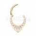 Golden Grand Tiara Gemmed Steel Seamless Hinged Clicker Ring Golden Grand Tiara Gemmed Steel Seamless Hinged Clicker Ring