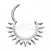 Bling Gemmed Spiked Steel Seamless Hinged Clicker Ring